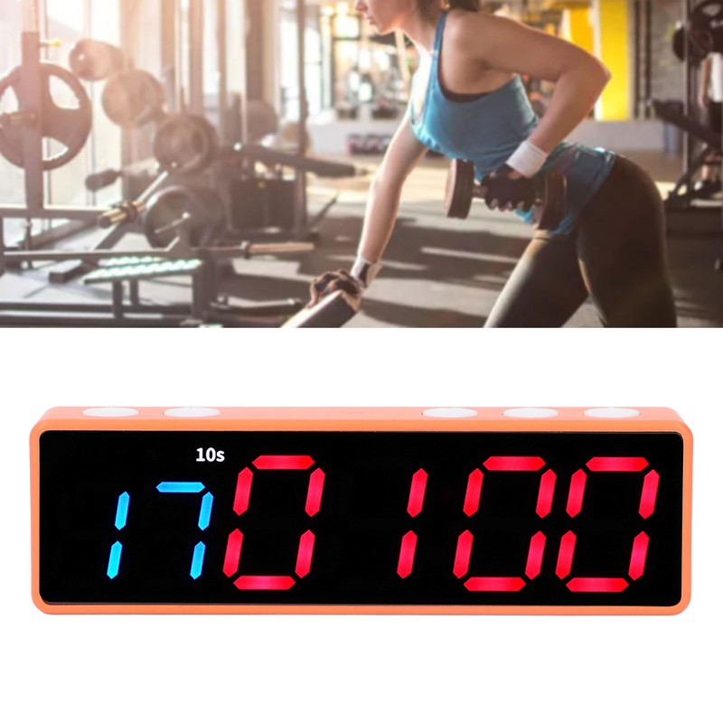 Fitness Timer Clock Large LED Digital Anti Vertigo Display Workout