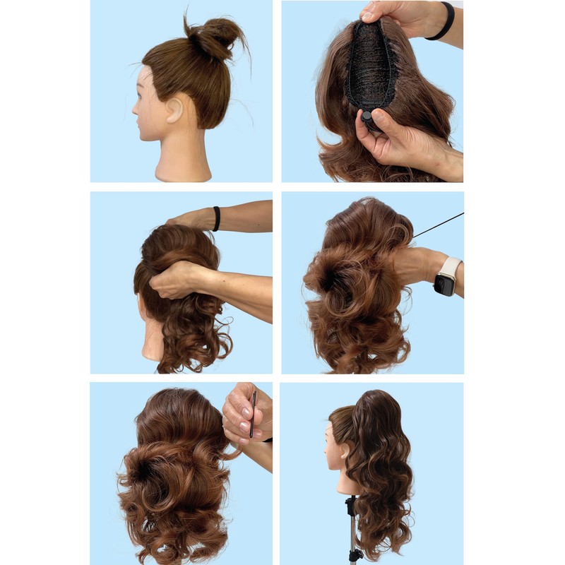 CAISHA 18" Hairpiece Ponytail Extensions Voluminous Wavy Black PH9