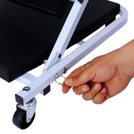 Benicabaly Versatile Mechanic Creeper & Stool, Heavy-Duty 300 lbs Capacity, Cushioned Vinyl Cover, Easy Movement in Garage or Shop, Black