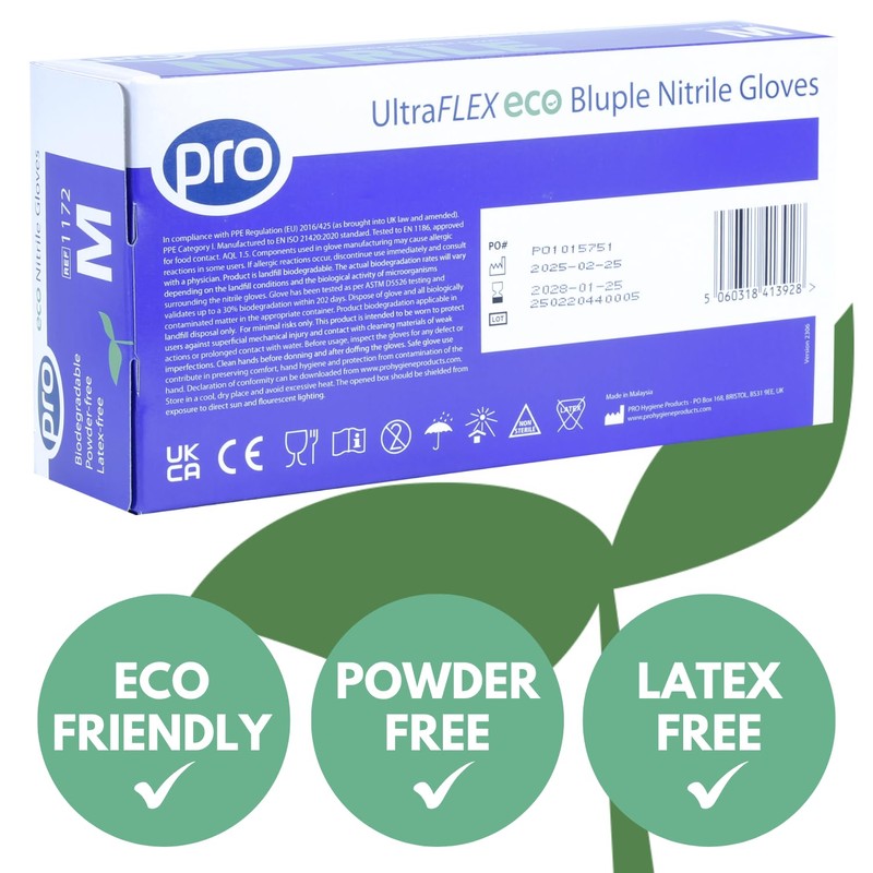 PRO UltraFLEX Bluple Biodegradable Disposable Gloves - Purple/Blue Nitrile Gloves