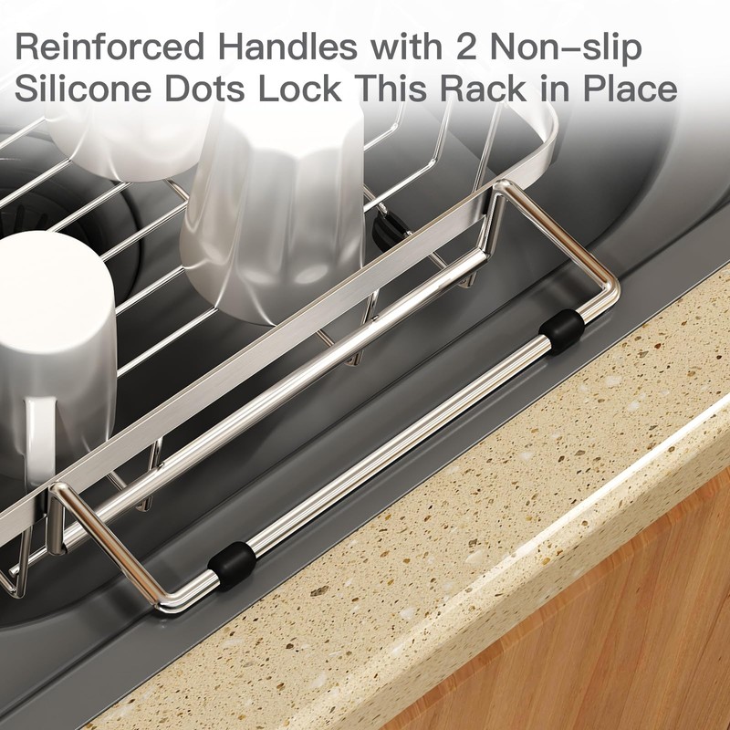 Small Expandable Over The Sink Dish Drainer Drying Rack In