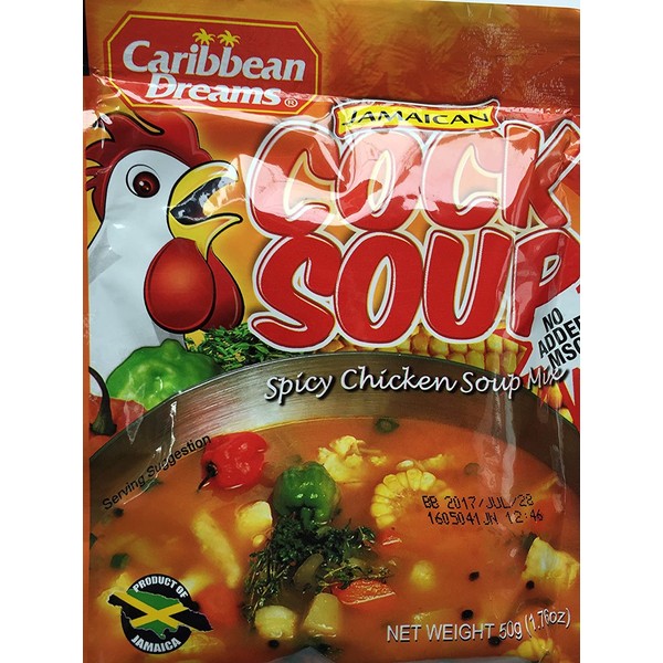 Caribbean Dreams Cock Soup"Spicy Chicken Soup Mix" 1.76 Ounce (5 Pack)