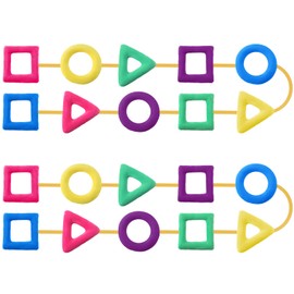 Woanger Shapes Walking Rope for Preschool Walking Rings for Toddlers 100th Day of School 10 Colorful Handle Leash for Toddler Class Line Rope 165'' Keep Children Calm Line Classroom Supplies(Cotton)