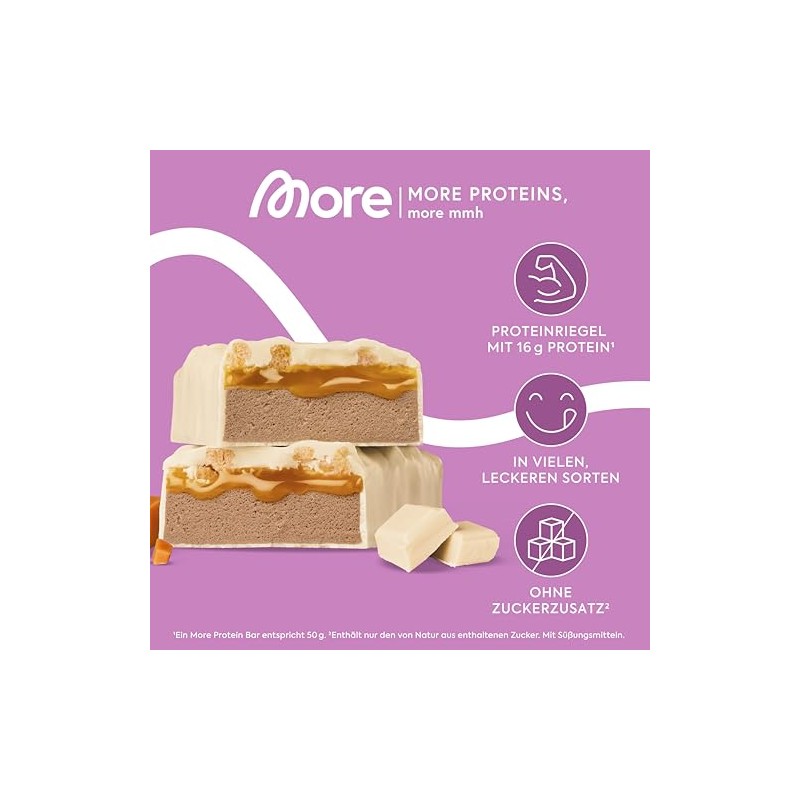MORE Protein Bar, 10er Box, 10 x 50 g, White