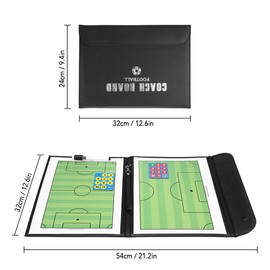 Foldable Football Soccer Magnetic Tactic Board Coaching Strategy Board with Marker Pieces and 2-in-1 Pen