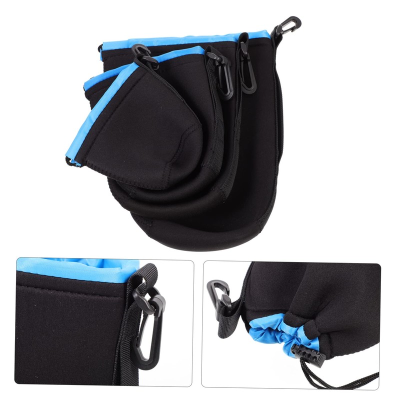 Gadpiparty 4pcs Neoprene Camera Lens Case Pouch Bag Storage for