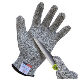 ohsuni Cut Resistant Gloves, 1 Pairs of Food Grade Cut Resistant Gloves, Cutting Gloves for Kitchen, Oyster Shucking, Fish Fillet Processing, Carving Wood and Gardening(X-Large-Grey)