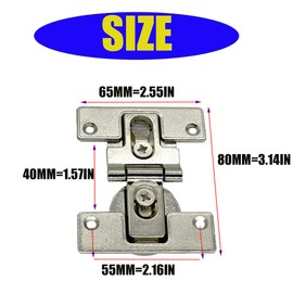 2-Piece Hinge 180 Degree Flush Hinge 90 DegreeFolding Concealed Hinges Hidden Cabinet Hinges Adjustable Closet Link Door Folding Hinges Invisible Door Hinges