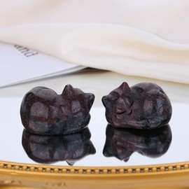 XIANNVXI Cat Garnet Crystals Cat Figure Kawaii Cat Sleeping Cat Polishing Healing Stone Cats Birthday Gift Cat Lover Cute Room Desk Decor