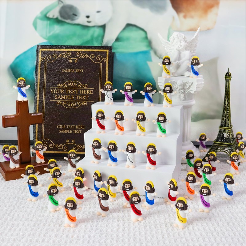 Mini Jesus Figures 50pcs Little Tiny Jesus Figurines in Bulk