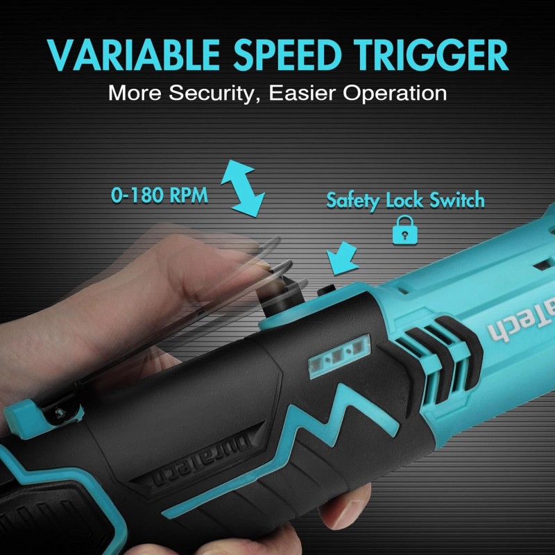 DURATECH Extended Cordless 3/8" 12V 44 Ft-Lbs Long Neck Electric