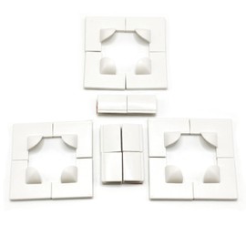 3Sets Magnetic Window Screen Corners Accessories Kit with 12PCS Reinforced Corners 6 Windproof Clips for Seamless Repair Fixing and Effective Mosquito Protection (White)