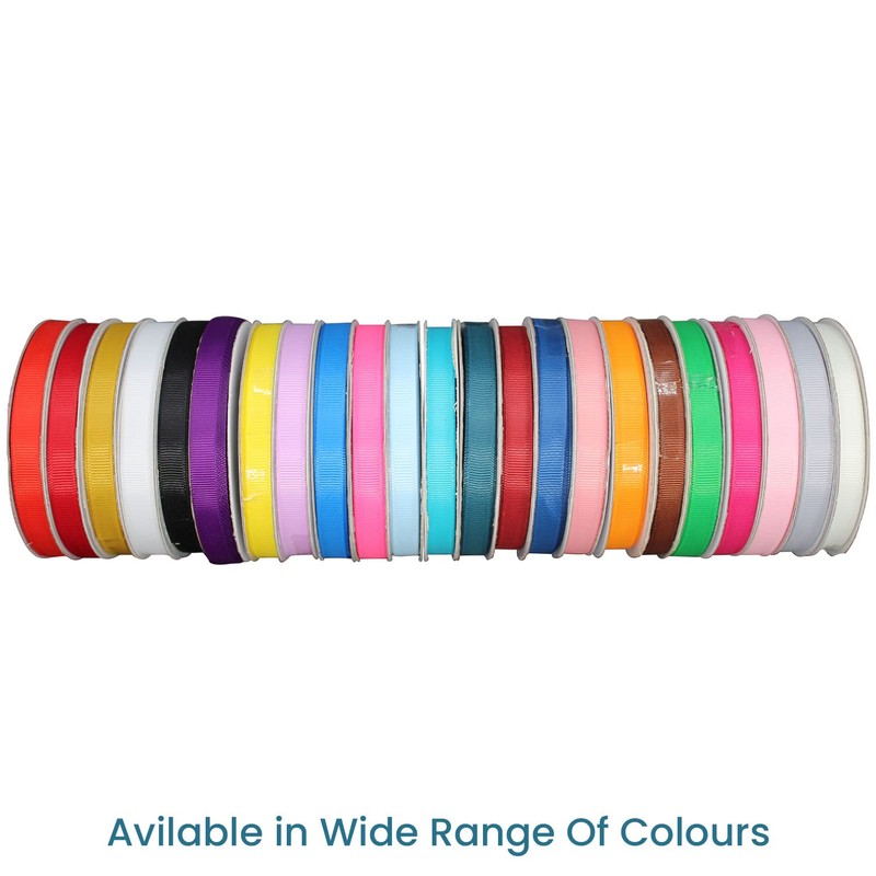 10mm x 10m White Grosgrain Ribbon 029