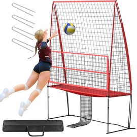 Volleyball Training Equipment Practice Net Station,Volleyball Trainer Equipment 11 x 8ft Wide for Hitting and Serving Practice at Backyard with 4 Adjustable Heights, Suitable for Teams or Individuals