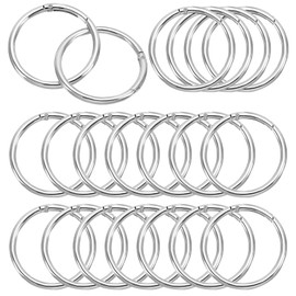 PATIKIL 60mm OD Spring O Rings, 4 Pack Metal Round Clasp Clip Trigger Snap Spring Keyrings Hook Buckle for Purse Handbag Craft Making, Silver Tone