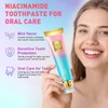 2Pcs Niacinamide Whitening Toothpaste, Bright White Toothpaste for Fresh Breath,