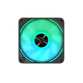 APNX FP2 Black Performance ARGB Fan, 120mm, 30mm Frame Width, PWM 500-1800 RPM, High Air Flow, FDB Bearing, Thick Shock-Absorbing Pad, for PC Case, Liquid and Air Cooler, Black