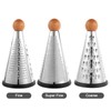 Cone Parmesan Cheese Grater - Stainless Steel Triple Function Wood
