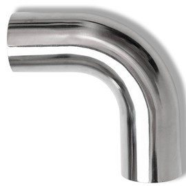 2.75 Inch 90 Degree Elbow Stainless Mandrel Bend Elbow - 2" Leg- 14GA/. 078" Wall - Thickned 2mm SS304 Stainless Steel Exhaust Piping Tip for Automotive Exhaust (OD: 2.75 ")