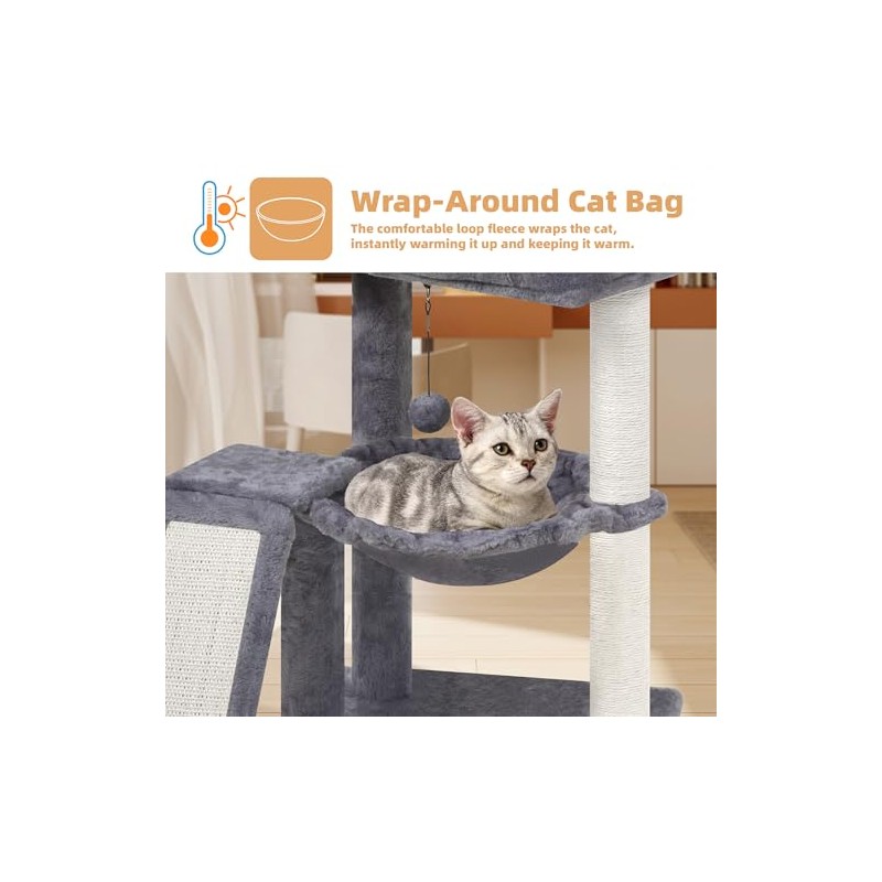 YOUPET Cat Tree with Cat Scratching Post for Indoor Cats,