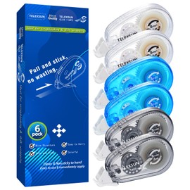 TELEXSUN 6 Pack Double Sided Glue Tape Runner for Scrapbook, Adhesive Tape Roller for Crafts Photos, Sticky Glue Tape for Adults Kids DIY Decoration, School Office Supplies -Colorful(0.3 in X 236 in)