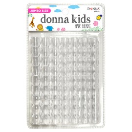 Donna Hair Beads Jumbo Size 15mm for Bracelet Making Kit - Includes Pony Beads and Clay Beads for Versatile Crafting, 1pc CLEAR COLOR