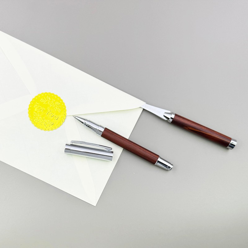 LACHIEVA LUX Rosewood Rollerball Pen with Letter Opener,Nice Gift for