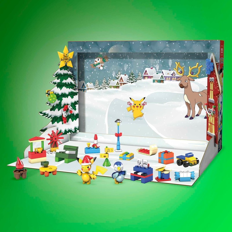 MEGA Pokémon Building Toys Set, Holiday Calendar with 202 Pieces,