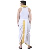 PRAKASAM COTTON Men's Panjakejam (Ready to wear) dhoti towel set