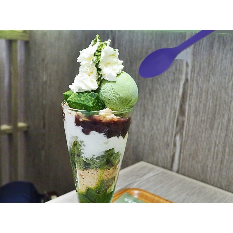 Gmark 50pc 7.5" Plastic Purple Spoons, Ice Cream Spoons Dessert