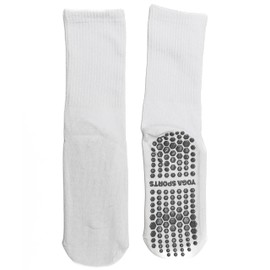 MediCounter Slipper Socks, Fall prevention, Hospital, Gym, Yoga, Sports Grip Socks – WHITE (Pair) Size: One Size