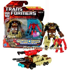 Hasbro Yr 2010 Transformer Power Core Combiners Figure Set STEELSHOT & Mini-Con Beacon