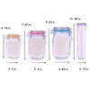 50Pcs Mason Jar Pattern Food Storage Bag Reusable Portable Stand