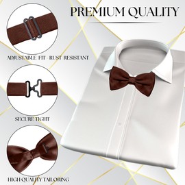 Burlet Bow Tie - Brown Bow Tie - Bow Tie For Men - Bowtie Men - Silk Look