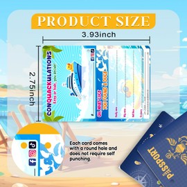 100Pcs Duck Tags - Passport Design, 50Pcs with Hole, 50Pcs Rubber Bands, Blue Passport 002