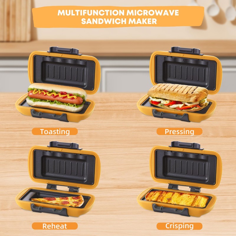 mico dingker Microwave Sandwich Maker, Microwave Toastie Maker, Snack Maker