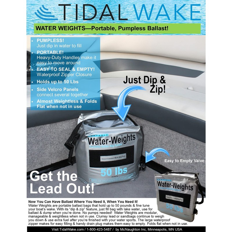 Tidal Wake Water Weights Ballast Bags for Boats – Pumpless