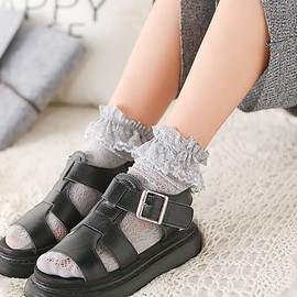 LEX STANDARD PS035 Socks, Casual, Lace, Frill, Popular, Women's Socks, Cute