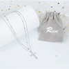REIOT Cross Necklace for Women, 925 Sterling Silver Layered Necklace,