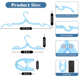 12 Pcs Portable Travel Hangers for Cruise Ship Essentials 2026, Plastic Folding Foldable Hangers Clothes Drying Rack Travel Accessories for Suitcase, RV, Camping, Flying, Hotel, Road Trip (Multi)