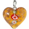 Glass Heart Keyring – 'Flowers Assorted