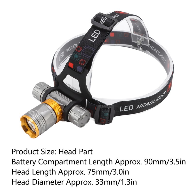LED Diving Headlight Aluminum Alloy IPX8 Waterproof Super Bright 1500LM