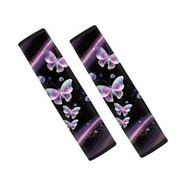 SCRAWLGOD Butterfly 2 Packs Soft Car Seat Belt Pads Cover, Universal Car Seat Belt Shoulder Pads Belt Covers for Adults, Car Seat Belt Cushion