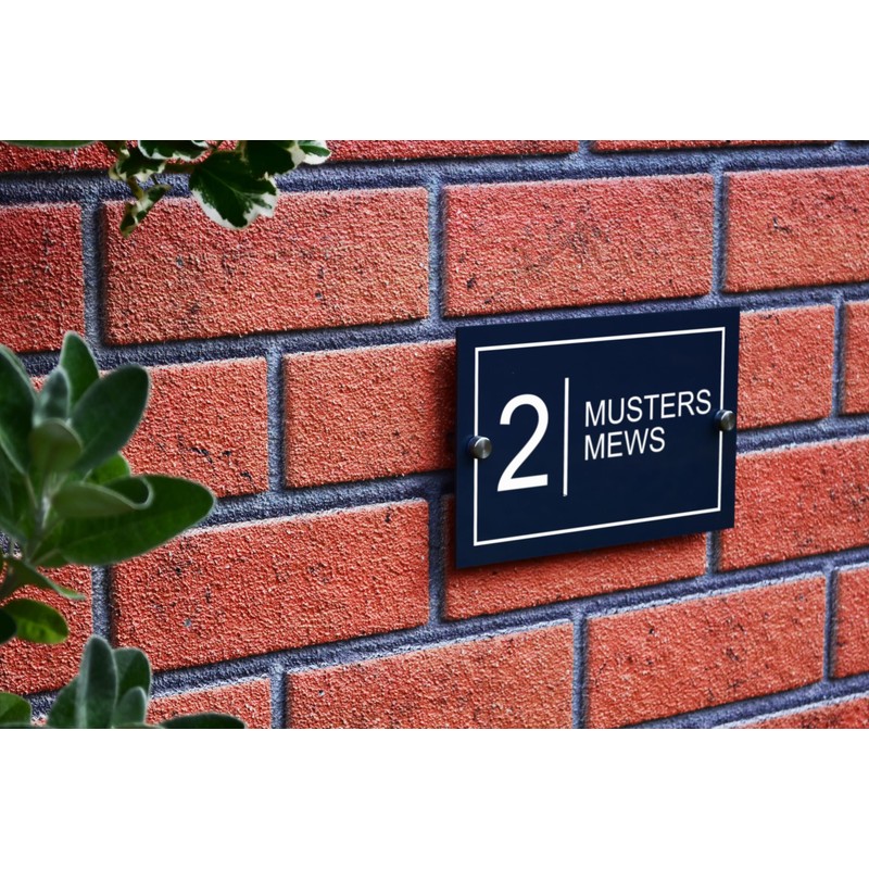 Badgemaster Modern Anthracite House Number Sign Plaque Stainless Steel Standoffs