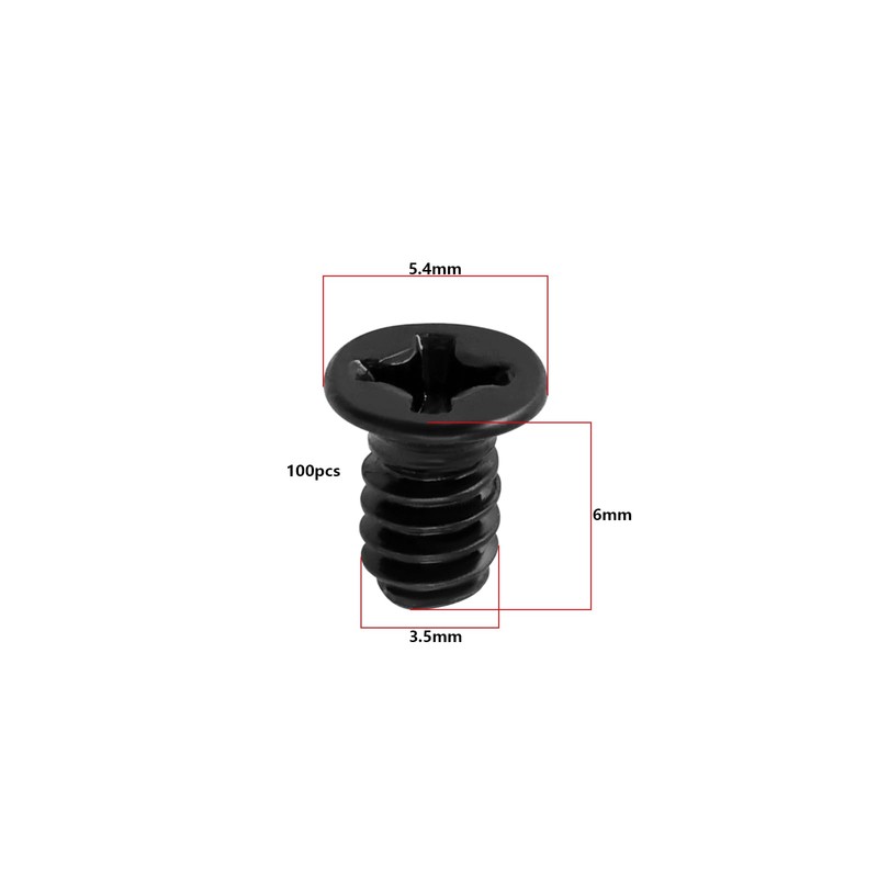 ECSiNG Pack of 100 Black Countersunk Screws with Flat Phillips