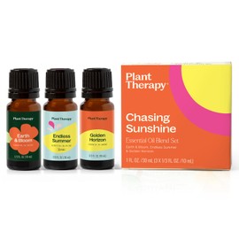 Plant Therapy Chasing Sunshine Essential Oil Blend Set, Breathe in Sunshine with This Trio of Vibrant, Uplift, Balance, Refresh Your Senses, Perfect for Brightening Your Space 10 mL (1/3 oz) Each