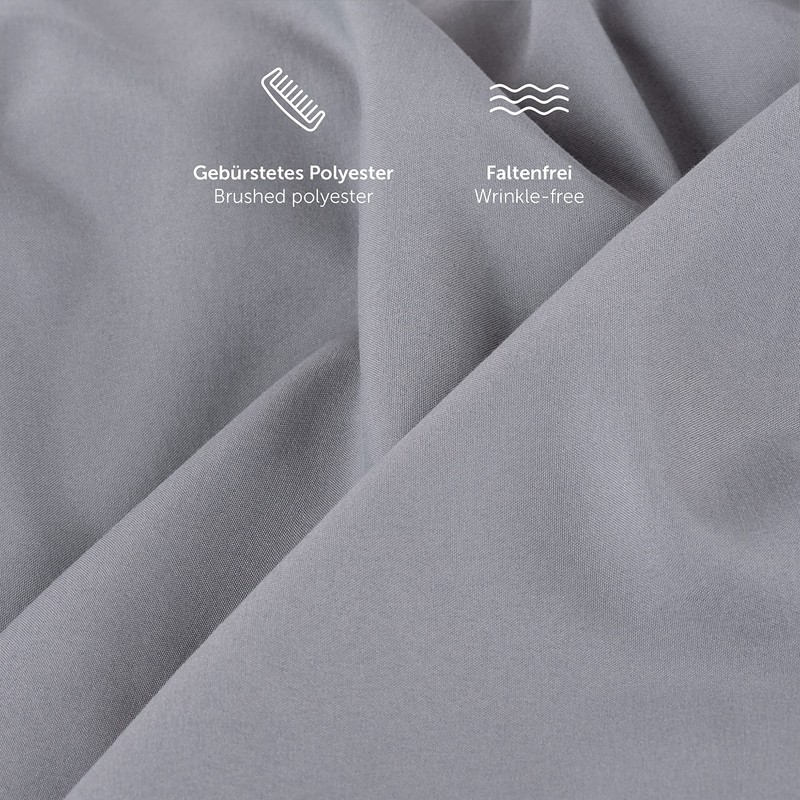 Blumtal Grey Pillow Cases 2 Pack - Soft Brushed Microfibre