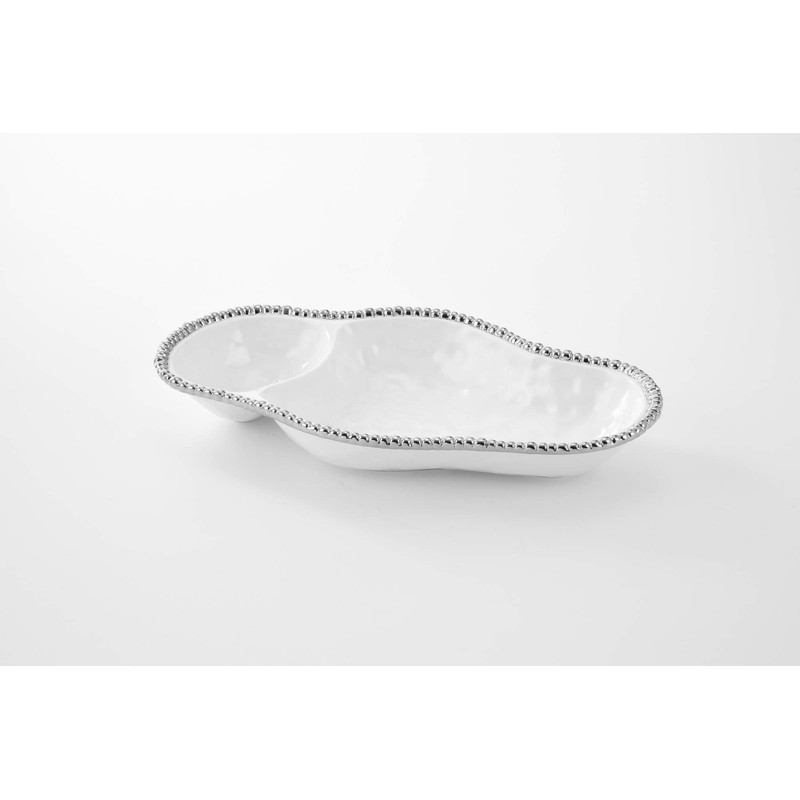 Pampa Bay Porcelain 2-Section Serving Tray Platter (White)