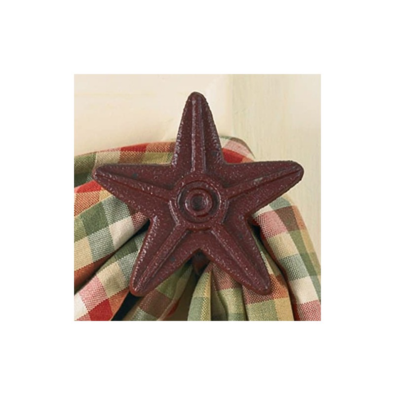 Park Designs Cast Star Curtains Hook Pair - Red