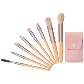 Cozy Inviting 8-Teiliges Schminkpinsel Set Mit,Mit Kosmetiktasche Aus PU-Leder,Für Foundation, Rouge, Bronzer, Lidschatten Und Puder,Professionelle Make up Pinsel Set,Beige